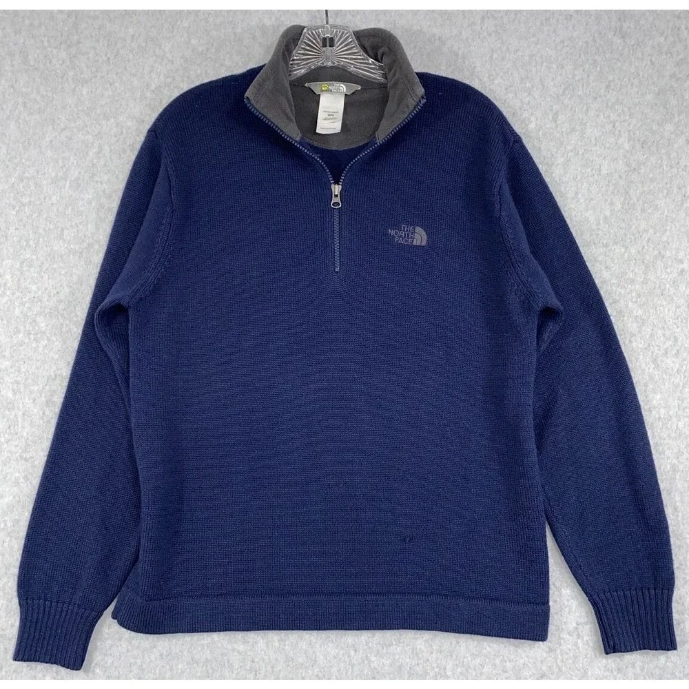 The North Face A5 Series Men's M 50% Wool Pullover Sweater Shirt‎ 1/4-Zip Medium